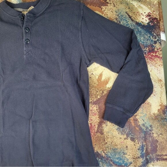 LL Bean Thermal Layer Blue Outdoor Cotton Shirt Long Sleeve Small Regular - Picture 2 of 13